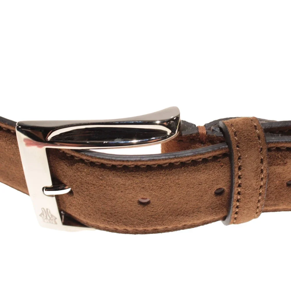 Di Bianco NWT Cut to Size Dress Belt In Solid Brown Suede Leather One Size